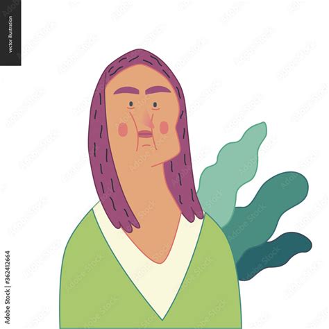 Bright Characters Portraits Hand Drawn Flat Style Vector Design Concept Illustration Of An
