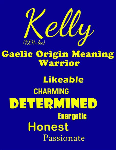 Kelly Name Significado Digital Print Personalizable