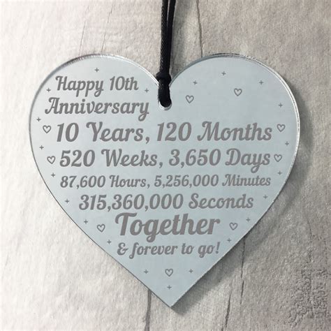 The best gift for your wife when celebrating a 10th wedding anniversary would be jewellery that symbolises 10 years of marriage: 10th Anniversary Gift For Him Her 10th Wedding Anniversary ...