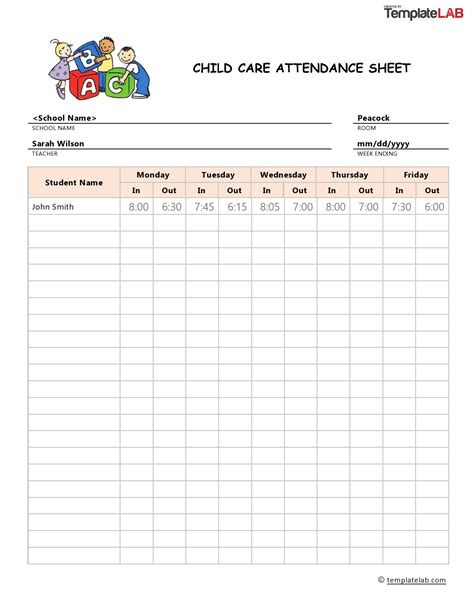 The Best Free Printable Attendance Sheet Williams Blog