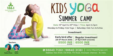 Kids Yoga Summer Camp 1361 Yoga Academy And Wellness Academy
