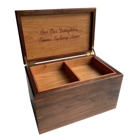 large keepsake box personalized walnut with cherry mad tree woodcrafts