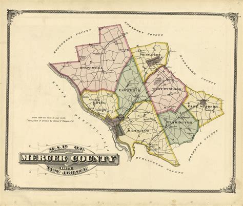 1875 Atlas Mercer County New Jersey Plat Maps Old Genealogy History Dvd