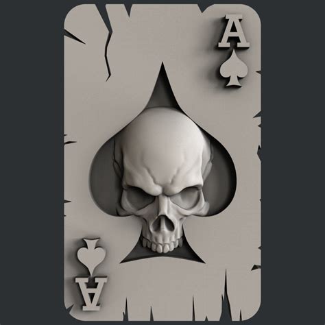 Ace Skull 3d Stl Etsy
