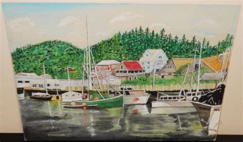 Dorris Spencer Ketchikan Alaska Colorful Fishing Fleet Watercolor