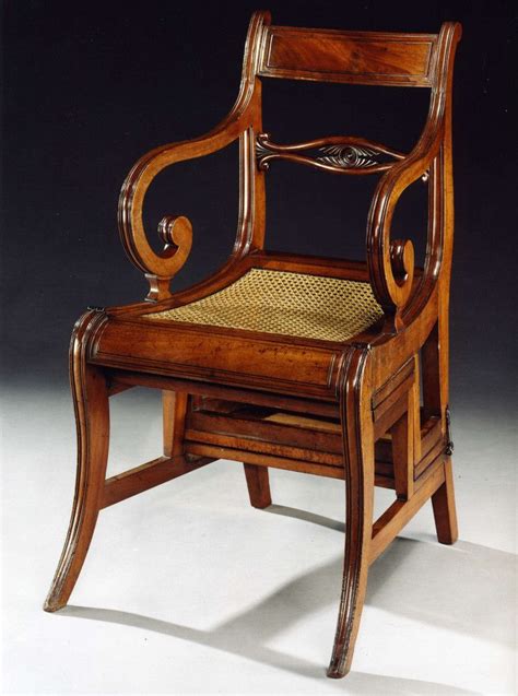 A Regency Mahogany Metamorphic Library Chairsteps Attributed To