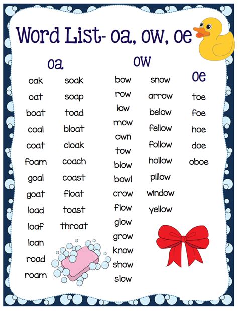 Activities For Teaching The Oaowoe Digraphs Make Take And Teach