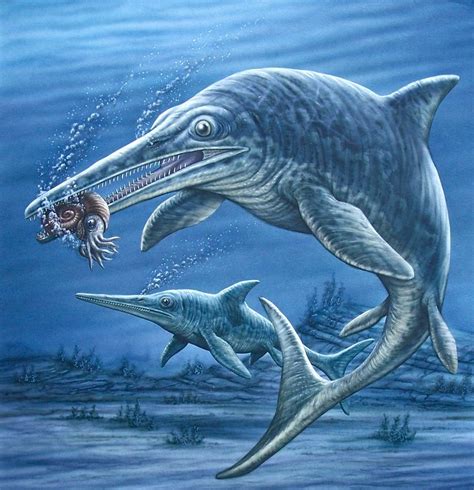 Ichthyosaurus © Phil Wilson Watercolor Using Airbrush Prehistoric