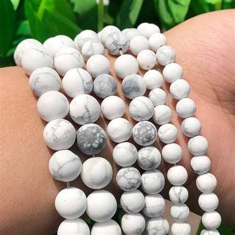 Natural Dull Polish Matte White Turquoises Howlite Round Loose Stone