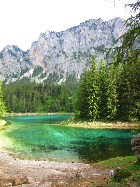 The Magnificent Grüner See Emerald Lake Near Tragöß In The Hochschwab