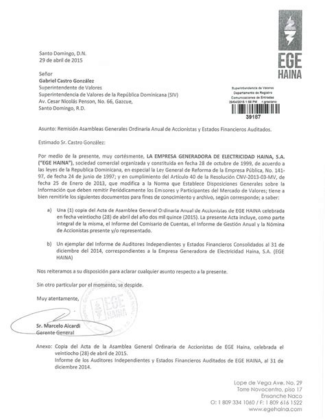 Acuse De Recibo Carta Siv Remision Acta Agoa 2015 Y Efas 2014 By Ege