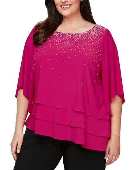 Alex Evenings Plus Size Embellished Tiered Top Macys