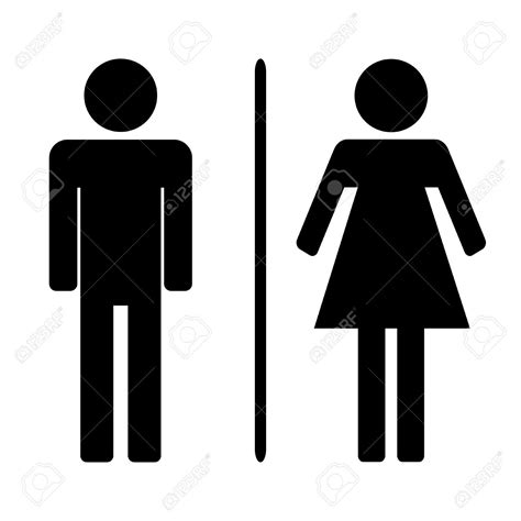 Male And Ladies Toilet Vector Illustration Flat Royalty Free Cliparts