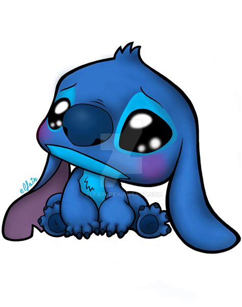 Cute Sad Stitch By Elfain On Deviantart