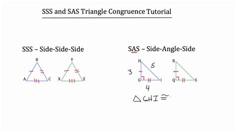 Sss And Sas Triangle Congruence Youtube