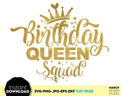 Birthday Queen Svg Birthday Queen Squad Svg Birthday Girl Etsy