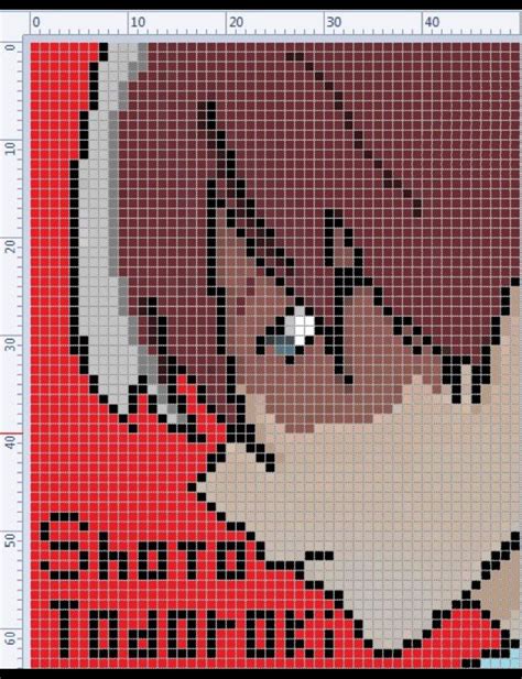 Todoroki Pixel Art Grid Minecraft Img Oak