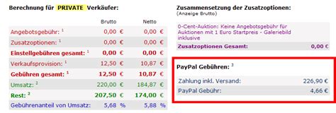 Der paypal gebührenrechner errechnet die paypal gebühr für jeglichen zahlungseingang. eBay-Gebührenrechner berücksichtigt PayPal-Kosten