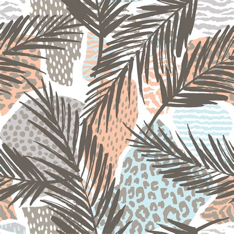 Trendy Seamless Exotic Pattern With Palm And Animal Prins 304549 Vector