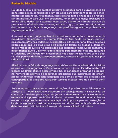 Redação Sobre O Sistema Carcerário Brasileiro