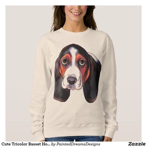 Cute Tricolor Basset Hound Puppy Women Hoodies Sweatshirts Hoodies
