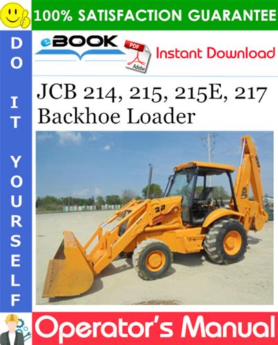 Jcb 214 215 215e 217 Backhoe Loader Operators Manual Pdf Download
