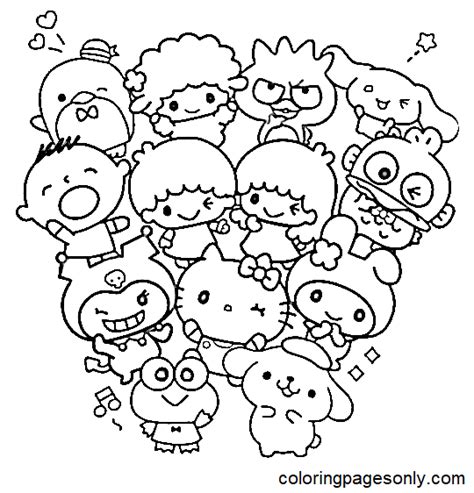 Sanrio Characters Coloring Pages - Free Printable Coloring Pages