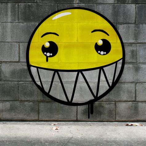 Graffiti Smiley Big Grin On The Wall By Mondspeer On Deviantart