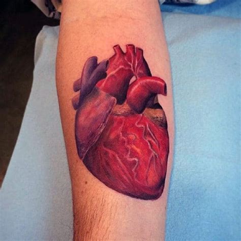 90 Anatomical Heart Tattoo Designs For Men Blood Pumping Ink