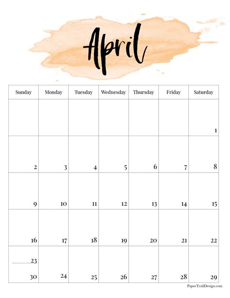 April Template Calendar 2023 Mobila Bucatarie 2023