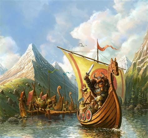 Artstation Vikings On The Board Tomek Larek Magical Art Fantasy