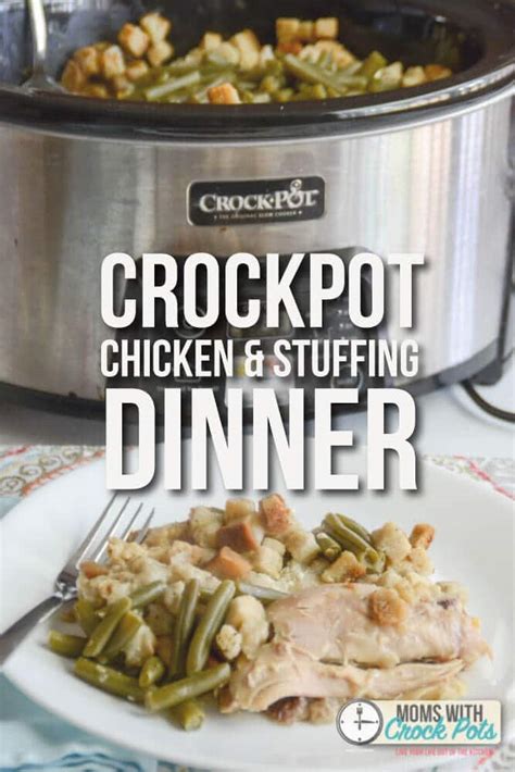 Once the chicken is seasoned on both sides, whisk together the gravy packets and soup. Crockpot Chicken & Stuffing Dinner — Moms with Crockpots