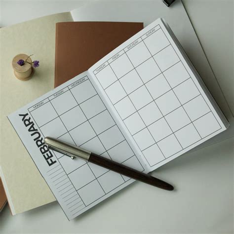 Simple Undated minimalist small monthly planner calendar slim | Etsy