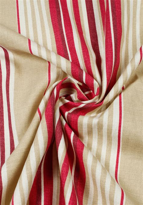 Raspberry Beige Stripes Lowry Fabrics