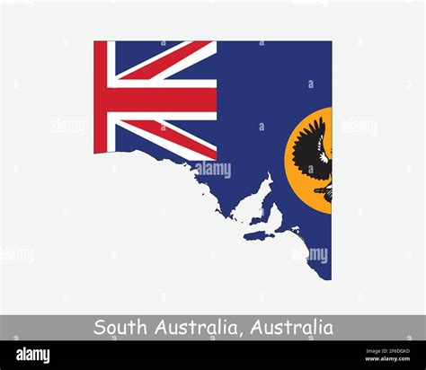South Australia Map Flag Map Of Sa Australia With The State Flag