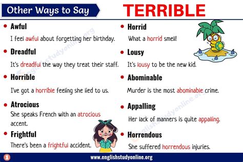 TERRIBLE Synonym: List of 20+ Useful Synonyms for the Word TERRIBLE ...