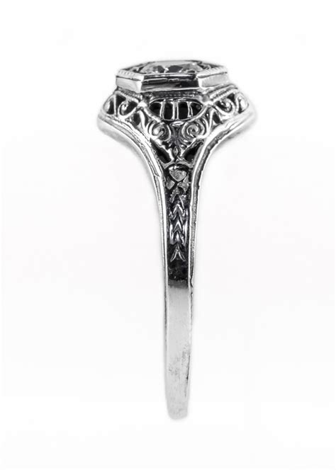 128bbr Antique Filigree Ring For A 30ct To 40ct Round Stone
