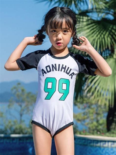 Aonihua Sweet Girl One Piece Swimwear Kids Swimwear Girls One Piece