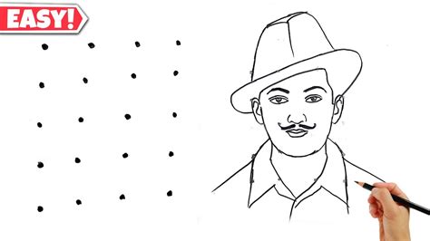 Dots Turns Into Shahid Bhagat Singh Drawing Freedom Fighter Drawing