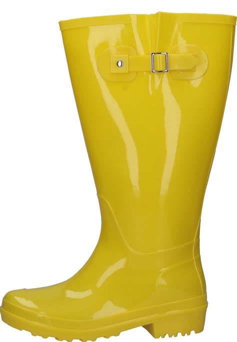 Yellow Wide Wellies With A Wide Xl Shaft