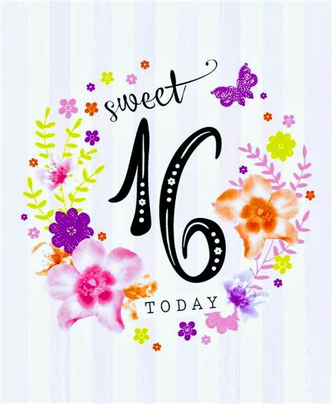 Sweet 16 Today ♡ 16th Birthday Wishes 16th Birthday Card Happy