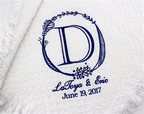 Personalized Wedding Embroidered Throws And Blankets Custom Etsy