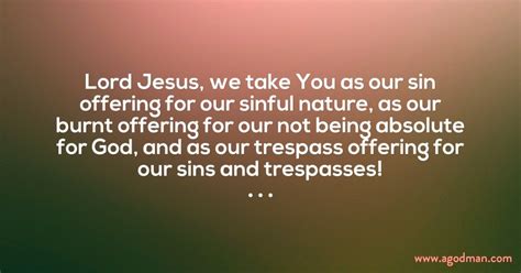 Taking Christ As Our Trespass Offering For Our Unfaithfulness And