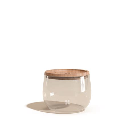 Classy Glass Bowl With Bamboo Lid Waterdrop