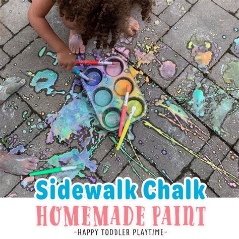 Homemade Sidewalk Chalk Paint Happy Toddler Playtime