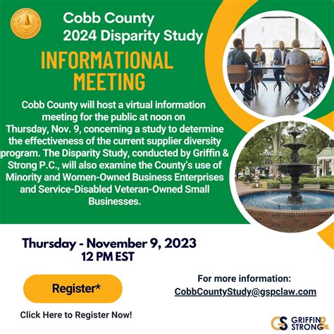 Nov 9 | Cobb County 2024 Disparity Study Public Information Meeting
