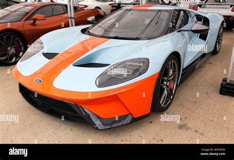 View Of A 2019 Gulf Heritage Edition Ford Gt On Display In The