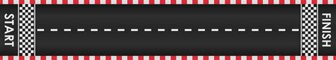 Racing Road Background With Red Checkered Borders Race Track With Start