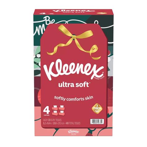 Kleenex Holiday Limited Edition Ultra Soft Facial Tissue 120ct 4 Pack