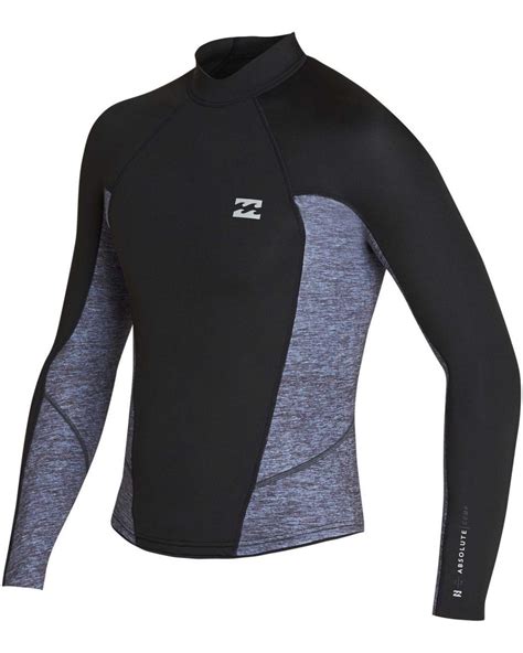 Wetsuits Billabong Mens 2mm Absolute Comp Long Sleeve Jacket Grey Heather